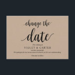 Rustic Kraft, Zwart, Huwelijk uitgesteld, Bewerkba Informatiekaartje<br><div class="desc">Dit is de Rustic Kraft Black Script,  bruiloft uitgestelde kaart,  evenement uitstelkaart,  jubileumviering uitgestelde kaart,  partij uitstellen kaart. (Wijzig de datum) U kunt de lettertypekleuren wijzigen en uw gegevens toevoegen in het bijbehorende lettertype / de bijbehorende lettertypen. #TeeshaDerrick</div>