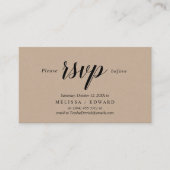 Rustic Kraft, zwart script, RSVP reageren Informatiekaartje (Voorkant)