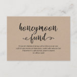 Rustic kraft zwart script, Wedding Honeymoon Fund Informatiekaartje<br><div class="desc">Dit is het rustic kraft script,  Wedding Enclosure Card. U kunt de doopvontkleuren veranderen,  en uw trouwdetails in de passende doopvont/het schrijven toevoegen. #TeeshaDerrick</div>