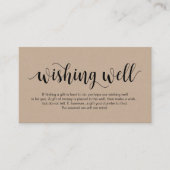 Rustic Kraft, zwart script, wending well Informatiekaartje (Voorkant)