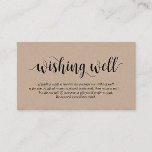 Rustic Kraft, zwart script, wending well Informatiekaartje