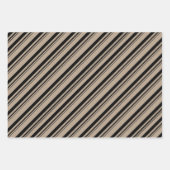 Rustic Kraft Zwart Wit Turkoois Snoep Strepen Inpakpapier Vel (Voorkant)