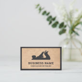 Rustic Kraft Zwarte Handen schaaf Handyman Timmerm Visitekaartje (Staand voorkant)