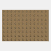 Rustic Kraft Zwarte Kerstboom Patroon Gift Inpakpapier Vel (Voorkant 2)