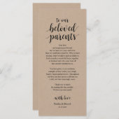 Rustic Kraft, Zwarte Plaats Instelling Dank u Kaar Programmakaart (Voorkant / Achterkant)