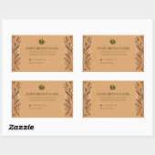 Rustic Kraftpapier Boho Rechthoekige Doos Label (Vel)