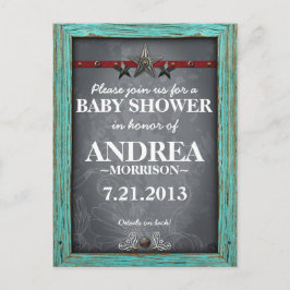 Rustic krijtbord baby shower uitnodiging briefkaart