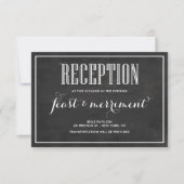 Rustic krijtbord Eet, drink & word gehuwd Ontvangs Kaart (Voorkant)