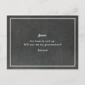 Rustic krijtbord Wil je mijn getuige zijn Uitnodiging Briefkaart (Achterkant)