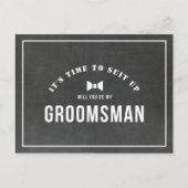 Rustic krijtbord Wil je mijn getuige zijn Uitnodiging Briefkaart (Voorkant)