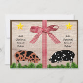 Rustic Kunekune kerstgroet Feestdagenkaart (Voorkant)