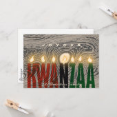 Rustic Kwanzaa-kaarsenkaart Kaart (Voorkant / Achterkant in situ)