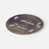 Rustic Laat het avontuur beginnen. babydouche Papieren Bordje (Gekanteld)