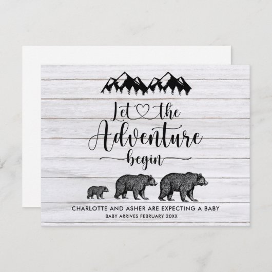 Rustic laat het avontuur beginnen met de zwangersc aankondiging (Voorkant / Achterkant)