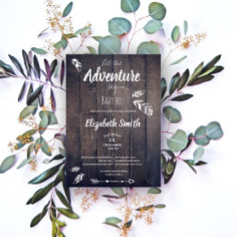 Rustic Laat het avontuur beginnen. Uitnodiging