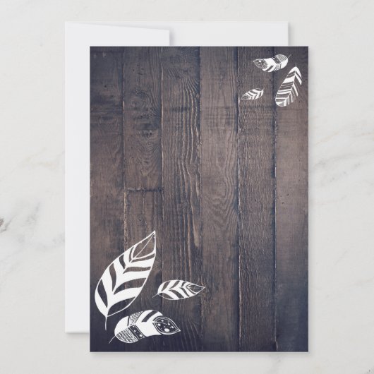 Rustic Laat het avontuur beginnen. Uitnodiging (Achterkant)