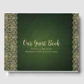 Rustic Lace Aangepaste Merk EVENT Aandenken Persoo Gastenboek (Voorkant)