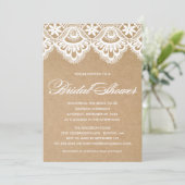 RUSTIC LACE | BRIDAL SHOWER INVITATION KAART (Staand voorkant)