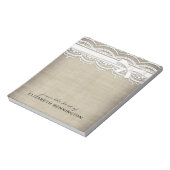 Rustic Lace & Burlap, aangepast voor Notitieblok (Linkerzijde)