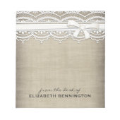 Rustic Lace & Burlap, aangepast voor Notitieblok (Voorkant)
