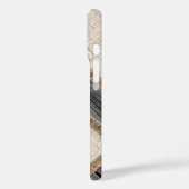 Rustic Lace Burlap Barn Wood Elegance Monogram Case-Mate iPhone Case (Achterkant / Links)