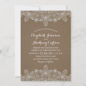Rustic Lace Burlap Elegant  Luxe Huwelijk Kaart (Voorkant)