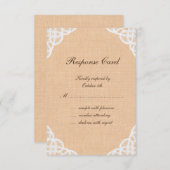 Rustic Lace & Burlap RSVP (Voorkant / Achterkant)