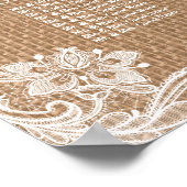 Rustic Lace Burlap String Lights Seating Chart Poster (Hoek)