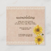 Rustic Lace & Burlap Sunflower Wedding Informatiekaartje (Voorkant)