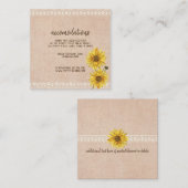 Rustic Lace & Burlap Sunflower Wedding Informatiekaartje (Voorkant / Achterkant)