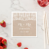 Rustic Lace Burlap Trouwpapier Servetten (Insitu)