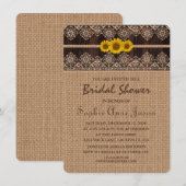 Rustic Lace Burlap Wood Vrijgezellenfeest Kaart (Voorkant / Achterkant)