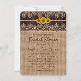 Rustic Lace Burlap Wood Vrijgezellenfeest Kaart