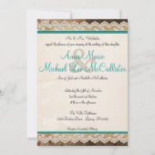 Rustic Lace  Colors Wedding Invite Kaart (Voorkant)