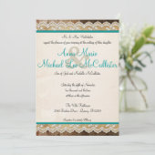 Rustic Lace  Colors Wedding Invite Kaart (Staand voorkant)