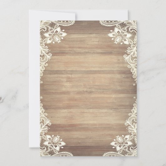 Rustic  Lace Cowboy Hat Boots Bow Bridal Shower Kaart (Achterkant)