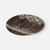 Rustic Lace & Diamonds Wedding Papieren Bordje (Gekanteld)