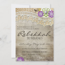 Rustic Lace Distress Vrijgezellenfeest nodigt uit Kaart