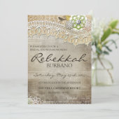 Rustic Lace Distress Vrijgezellenfeest nodigt uit Kaart (Staand voorkant)
