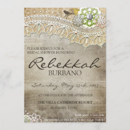 Rustic Lace Distress Vrijgezellenfeest nodigt uit Kaart