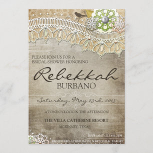Rustic Lace Distress Vrijgezellenfeest nodigt uit Kaart