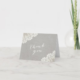 Rustic Lace Elegante Linnen Bedankkaartjes Bedankkaart