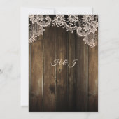 Rustic Lace en Barn Wood Ontvangst Only Kaart (Achterkant)