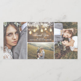 Rustic Lace en Mason Jar Lights Wedding Bedankt