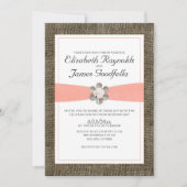 Rustic Lace en Pearl Wedding Invitations Kaart (Voorkant)