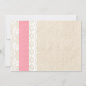 Rustic Lace en Pearls Wedding Invitations Kaart (Achterkant)