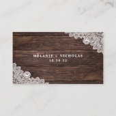 Rustic Lace en Wood Rsvp Informatiekaartje (Achterkant)
