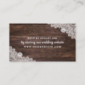 Rustic Lace en Wood Rsvp Informatiekaartje (Voorkant)