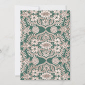 Rustic Lace Green Wedding Invitations Kaart (Achterkant)