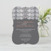  Rustic Lace Grey en Peach Kaart (Staand voorkant)